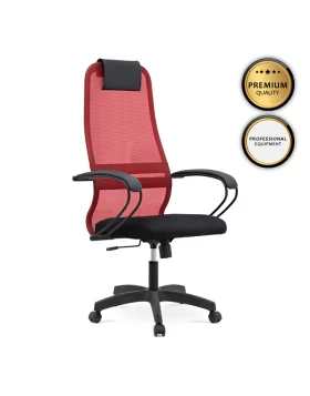 Prince Megapap office chair with Mesh fabric in red - black color 66,5x70x123/133cm.
