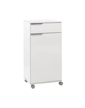 Diamond Megapap wheeled cupboard in white color 50x40x100cm.