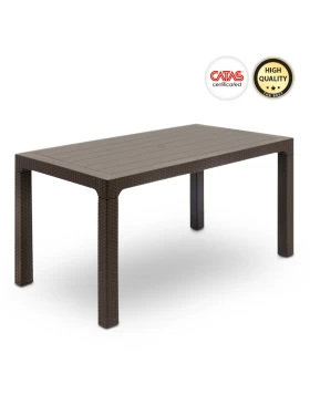 Adler Megapap polypropylene garden table in brown color 150x90x75cm.