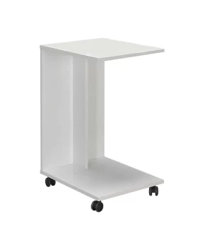 Βοηθητικό τραπέζι C-Shaped Megapap από μελαμίνη σε χρώμα λευκό 35x45x65εκ.