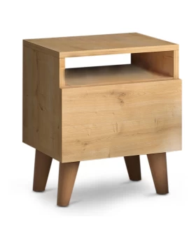 Luce Megapap melamine bedside table in oak color 30x40x47,6cm.
