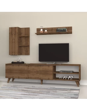 Orion Megapap melamine TV unit in walnut color 180x35x47cm.