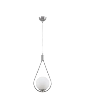 Shemesh Megapap E27 metallic single-light ceiling light in silver color 20x20x85cm.