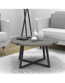 Mauricio Megapap metallic - melamine coffee table in anthracite color 78x78x43cm.