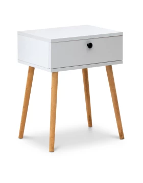 Pauline Megapap melamine bedside table in white color 45x35x61cm.