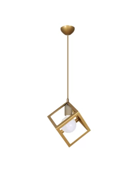 Thora Megapap metallic single-light ceiling light E27 in matte gold color 22x22x70cm.