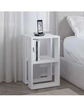 Lonie Megapap melamine nightstand - side table in white color 34x30x55cm.
