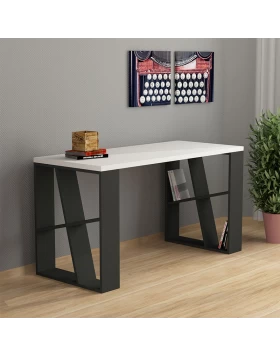 Honey Megapap melamine desk in anthracite-white color 137x60x75cm