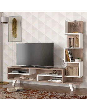 Granada Megapap melamine TV stand in white - cordoba color 149,5x29,5x120cm.