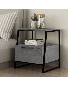 Pal Megapap melamine night-stand in retro grey color 45x40x50cm.