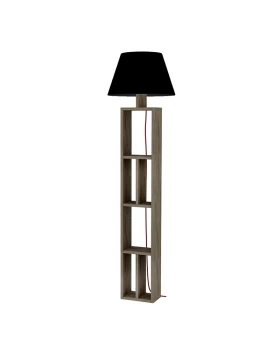 Giorno Megapap melamine - fabric floor lamp in dark coffee/black color 45x45x163,5cm.