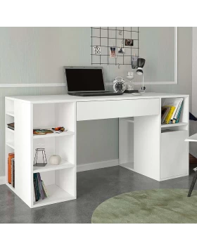 Pontus Megapap melamine desk in white color 145x60x74,4cm.