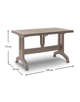 Garden dining set Callan Megapap 5pcs polypropylene table 120x70 - armchair recycled in cappuccino color