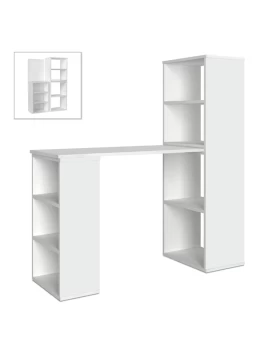 Last Megapap polymorphic work desk made of melamine in white color 119x44.7x123cm.