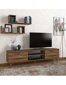 Seddra Megapap melamine tv stand in walnut color 180x31,5x45cm.