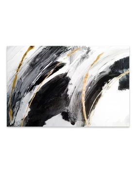 Πίνακας σε καμβά Golden And Silver Reflections Megapap ψηφιακής εκτύπωσης 125x80x3εκ.