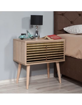 Soho Megapap melamine nightstand in sonoma color 60x40x61cm.