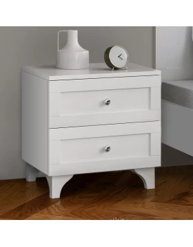 Emily Megapap nightstand in white color 45x42x55cm.
