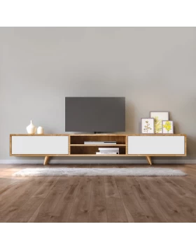 Serine Megapap TV furniture in sapphire oak - white color 170x37x45cm.