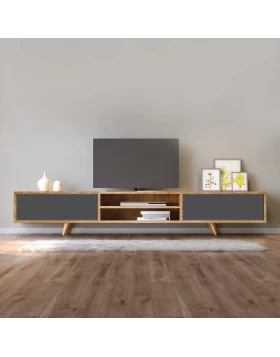 Serine Megapap TV furniture in sapphire oak - anthracite color 170x37x45cm.