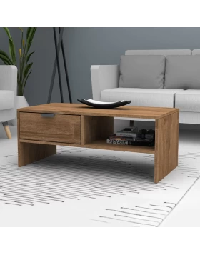 Galaxy Megapap melamine coffee table in walnut color 100x50x42cm.