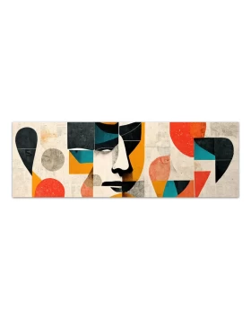 Πίνακας σε καμβά Abstract Faces Megapap ψηφιακής εκτύπωσης 150x50x3εκ.