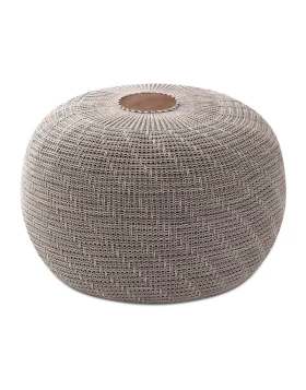 Σκαμπό - Πουφ Knit Megapap πλεκτό χρώμα γκρι Φ47x35εκ.