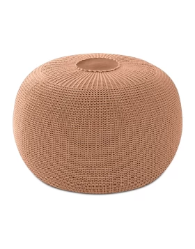 Σκαμπό - Πουφ Knit Megapap πλεκτό χρώμα cinnamon Φ47x35εκ.
