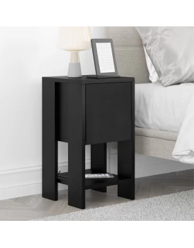 Ema Megapap melamine night-stand in black color 30x30x55cm.