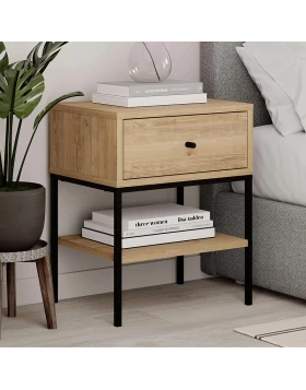 Lisa Megapap melamine nightstand in sapphire oak color 45x35x56cm.