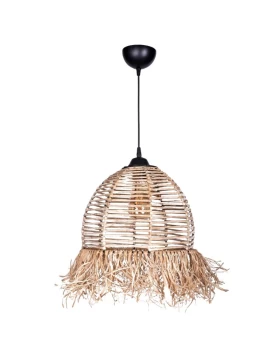 Varena Megapap E27 paper ceiling light in natural color Ø30x70cm.