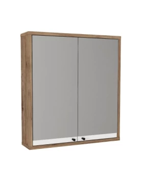 Melamine bathroom mirror Lilian Megapap color atlantic pine 59,6x14.6x65cm.