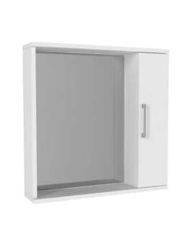 Melamine bathroom mirror Deal Megapap color white 65x15.3x65cm.