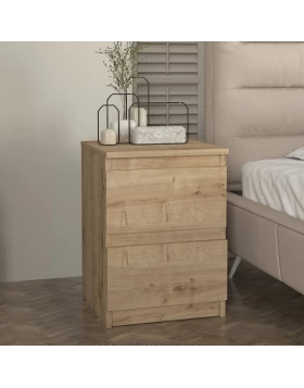 Breve Megapap melamine nightstand in sapphire oak color 39.8x41.8x55cm.