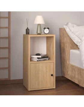 Vito Megapap melamine nightstand in sapphire oak color 34x30x66.4cm.
