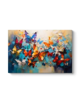 Πίνακας σε καμβά Festival of Butterflies Megapap ψηφιακής εκτύπωσης 100x70x3εκ.