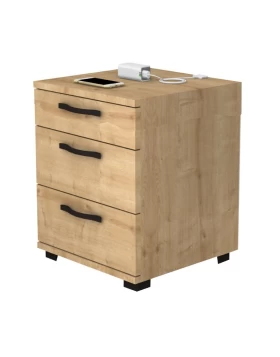Roco Megapap melamine night stand in oak color 40x39x57cm.