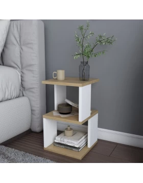 Carter Megapap melamine nightstand in oak - white color 29.6x29.6x49.4cm.