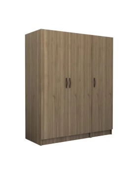 Victoria Megapap three doors melamine wardrobe in walnut color 150x60x181cm