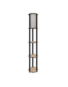 Nova Megapap floor lamp MDF - PVC fabric in black - walnut color 24x25x150cm.