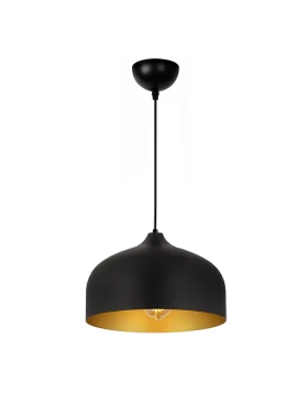 Malvin Megapap E27 metallic ceiling lamp in black color Ø34x100cm.