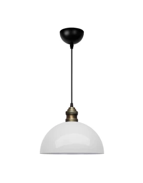 Tomas Megapap E27 metallic ceiling lamp in white color Ø25x100cm.