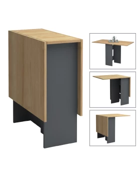 Pepe Megapap melamine table extendable color anthracite - oak 28(56+56)x77x75cm.