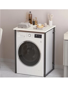 Doyle Megapap metal - melamine washing machine furniture in white color 67x60x92.8cm.