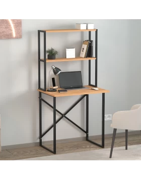 Pope Megapap metal - melamine study desk in pine oak color 73x52x146cm.