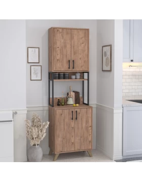 Έπιπλο κουζίνας Sedef Megapap χρώμα pine oak 61x40x202,1εκ.