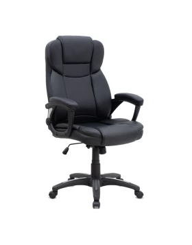 Morgan Megapap office chair with PU leather in black color 67x65x112/122cm.