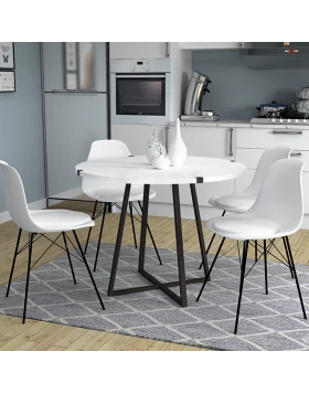 Rubes Megapap metallic - melamine table in anthracite - white color 100x100x78cm.