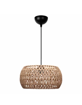 Miranda Megapap E27 rope ceiling lamp in natural color Ø30x70cm.