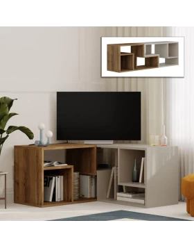 Glis Megapap melamine tv stand in light walnut - sandstone color 145x35x44.8cm.